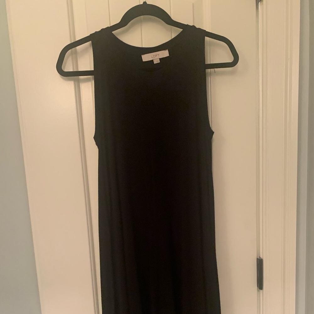 Loft Black Sleeveless Swing Dress